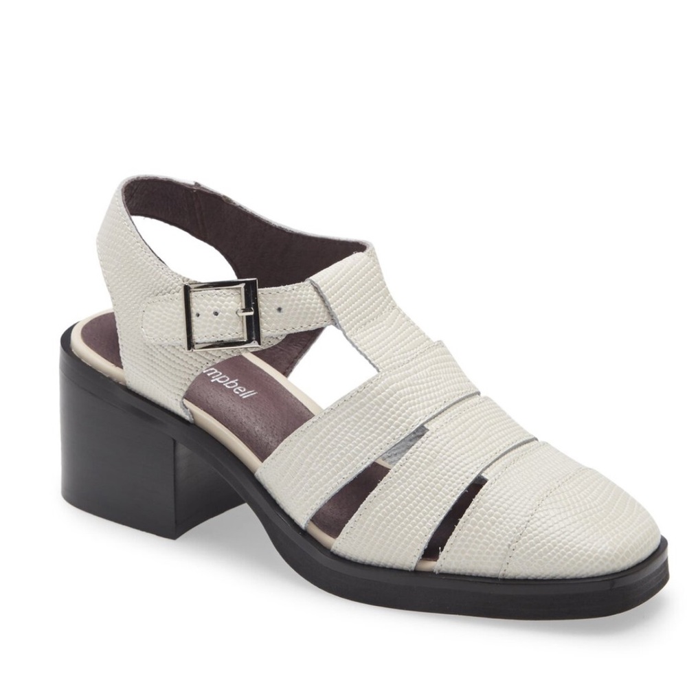 Jeffrey Campbell Finlay Fisherman Pump in White Leather
